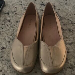 Taryn Rose Metallic Gold Flats